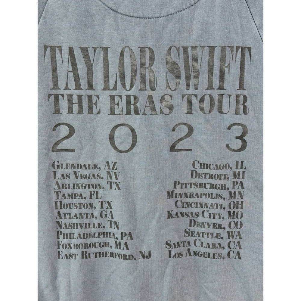 Taylor Swift The Eras Tour 2023-2024 Hoodie Mens Large Blue Gray Pullover - Picture 3 of 10